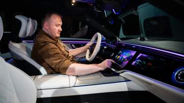 Ellis Hyde sat in the Mercedes S-Class facelift