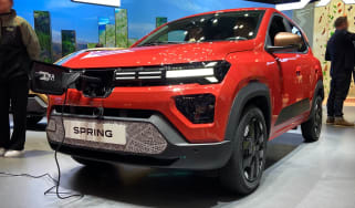 Dacia Spring on Geneva Motor Show stand - front