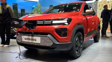 Dacia Spring on Geneva Motor Show stand - front