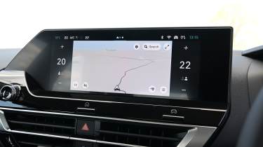 Citroen e-C4 - infotainment screen showing the sat-nav map