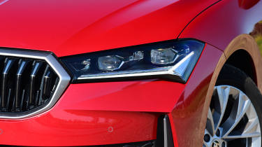 New Skoda Superb UK drive - front headlights 