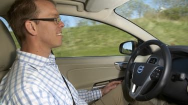 Self-driving Volvo in car