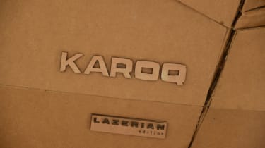 Cardboard Skoda Karoq boot badge
