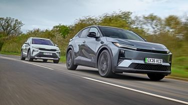 Toyota C-HR+ vs Skoda Elroq - front 3/4