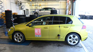 Auto Express tyre test-liveried VW Golf