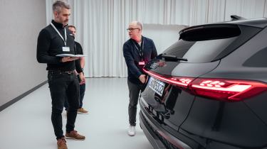 Auto Express deputy editor Richard Ingram looking at the Audi Q5&#039;s light bar