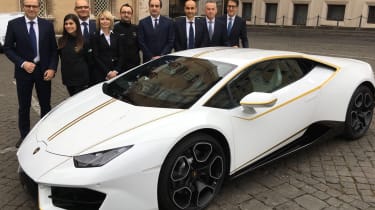 Pope Francis Lamborghini Huracan front quarter