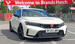 Honda Civic Type R long-term - front 3/4 at Brands Hatch