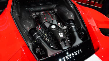 Ferrari Pista V8 engine bay