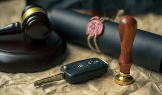 Car key and gavel