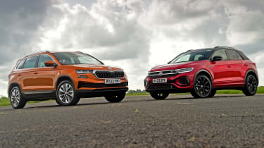 Skoda Karoq and Volkswagen T-Roc - face-to-face static