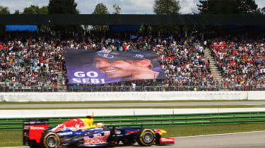 Sebastian Vettel&#039;s home fans show their support at the German Grand Prix
