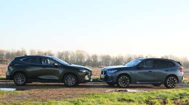 BMW X3 and Lexus NX - side shot 