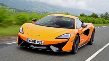 McLaren 570S vs Porsche 911 vs Audi R8 - McLaren 570S front three quarter