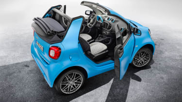 Smart ForTwo Cabrio Brabus rear 3/4 roof open