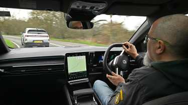 Renault Austral 2026 - car being driven by Auto Express senior test editor, Dean Gibson