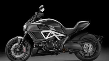 Ducati Diavel review - black and white side profile