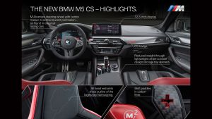 BMW M5 CS - interior infographic