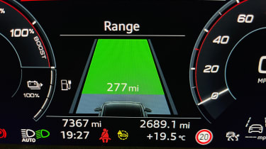 Audi Q4 e-tron final report: dashboard range readout 