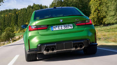 BMW M3 Saloon dynamic tail shot