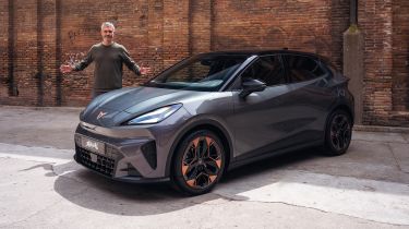 Auto Express deputy editor Richard Ingram standing next to the Cupra Raval