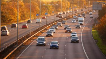 Motorway traffic at dusk