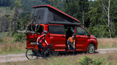 Cyclists using the Ford Transit Custom Nugget