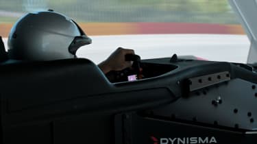 Steve Sutcliffe in the Dynisma driving simulator