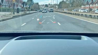 Heads up display on windscreen