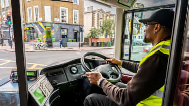 New Routemaster bus - driver