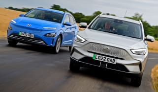 MG ZS EV and Hyundai Kona N - front tracking