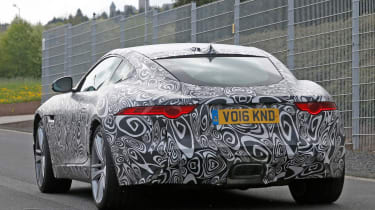 Jaguar F-Type Coupe 4cyl spy shot - rear quarter 3