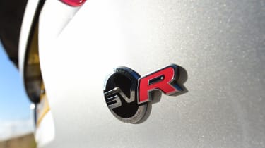 Jaguar F-Type SVR vs Porsche 911 Turbo - SVR badge