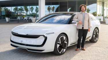 Jordan Katsianis with the Skoda Vision O concept