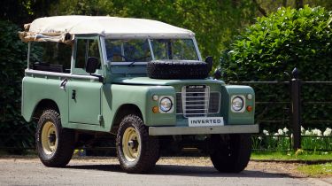 Inverted Land Rover - front