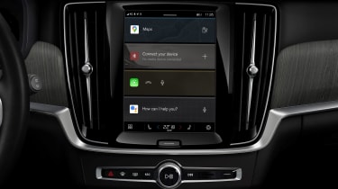 Volvo infotainment screen displaying Apple CarPlay wigets