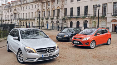 Mercedes B-Class vs VW Golf Plus and Ford C-MAX