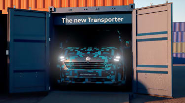 2024 Volkswagen Transporter parked in shipping container - front
