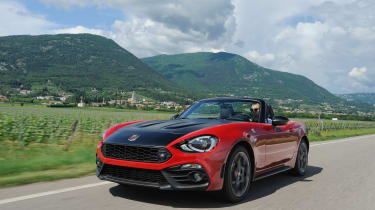 Abarth 124 Spider - red front driving