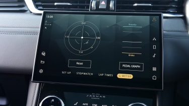 Jaguar F-Pace SVR - infotainment screen (G-force indicator)