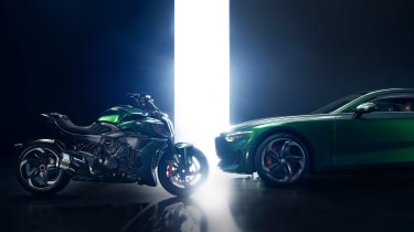 Ducati Diavel and Bentey Batur - side