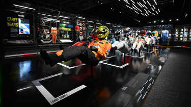 F1 driver mannequins on display at London F1 exhibition