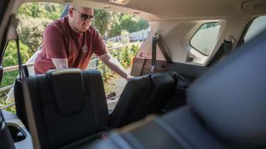 Ellis Hyde folding the Nissan X-Trail's seats