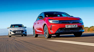 Hyundai i20 and Vauxhall Corsa - front tracking