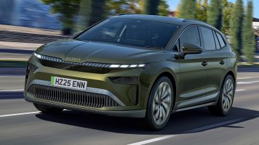 2025 Skoda Enyaq facelift - green dynamic front 3/4