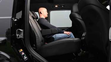 Mercedes G-Class - rear seats with Chief reviewer, Alex Ingram