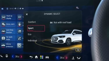 Mercedes GLB electric - drive mode menu