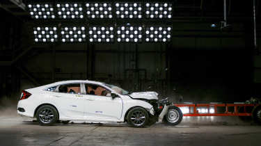 Honda Civic undergoing crash testing