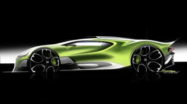 Bugatti Brouillard - side sketch