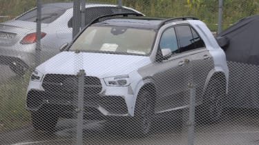 Mercedes GLE spied parked fence